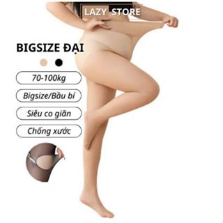 Quần tất Bigsize nữ cỡ đại 70-100kg 15D mỏng thật chân co giãn rách tròn Lazy Store T8