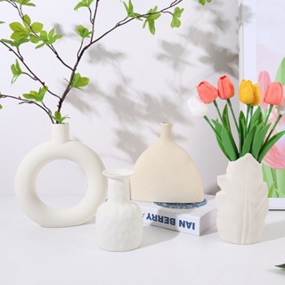 Bình hoa nhựa giả gốm decor phong cách Bắc Âu, lọ cắm hoa có vân đẹp trang trí nhà cửa