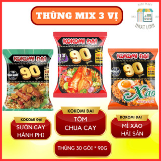 Mì Tôm Kokomi Đại Gói 90g Thùng Mix Đủ 3 Vị Tôm Chua Cay・Sườn Cay・Mì Xào Hải Sản