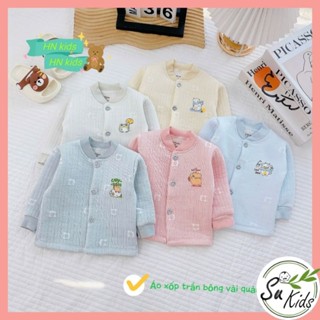Áo khoác cho bé trai bé gái, áo xốp thu đông trần bông cho bé 3- 15kg