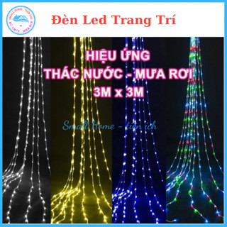  Bộ đèn led thả mành mưa rơi thác nước kích thước 3mx3m chống nước trang trí cây thông noel tết 2026 