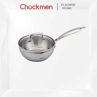 Quánh Chảo CHOCKMEN Inox 18/10 Size 16cm Nắp Kính Quánh Nồi Nấu Chảo Xào Rán Nồi Nấu Đa Năng Dùng Từ
