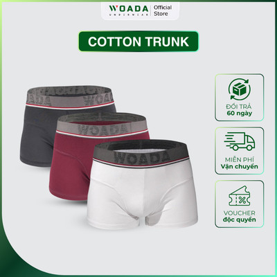 [COMBO 3] Quần Lót Nam Dáng Trunk Chất Liệu Cotton Thương Hiệu WOADA LK014