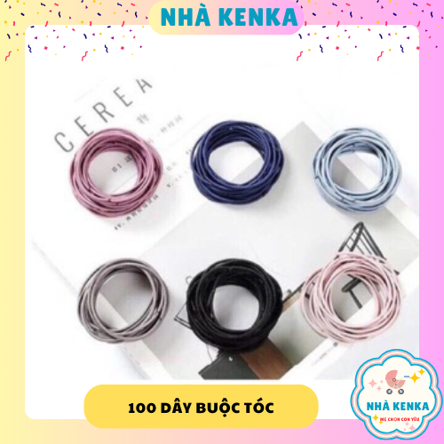 Set 100 dây buộc tóc mix đủ màu