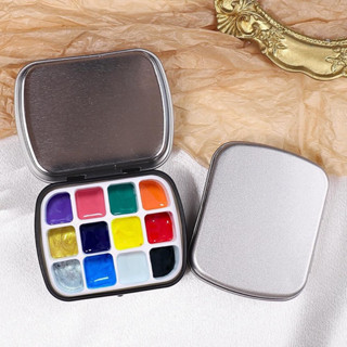 khay chiết màu gel vẽ / hộp pha đựng màu kim loại 12 ô