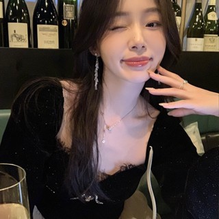 Bông tai nữ tua tua lúa mì kim tuyến lấp lánh đi tiệc