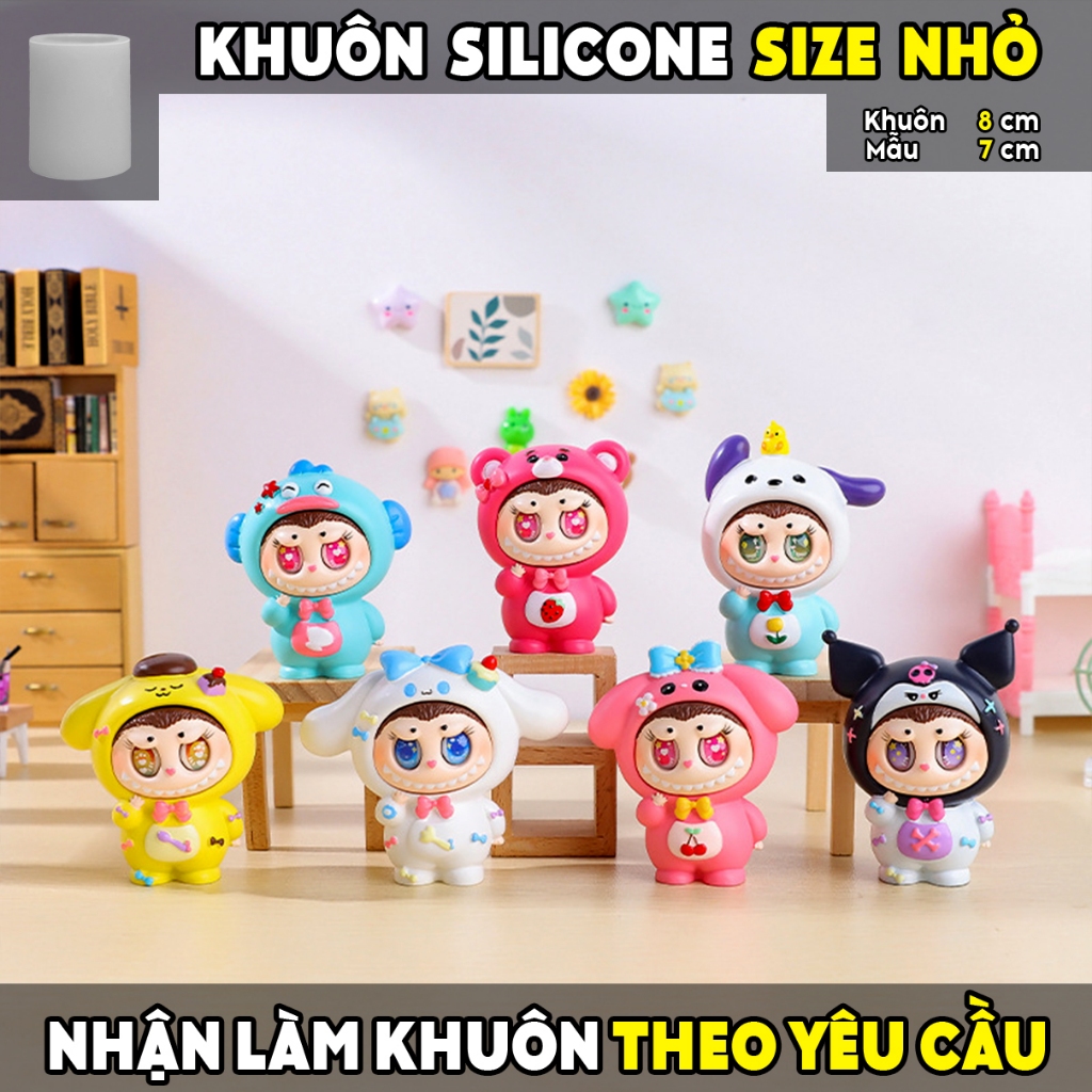 Khuôn silicone 2D - 3D LABUBU MY MELODY KUROMI, làm DIY, tượng thạch cao, composite, nến