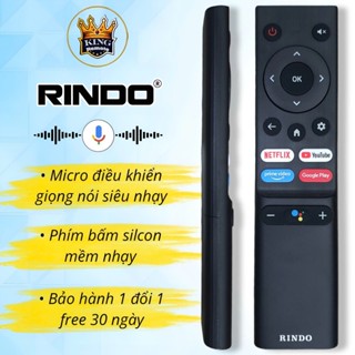 Điều khiển remote giọng nói tivi RINDO hàng tốt phím bấm mềm gia công sắc nét