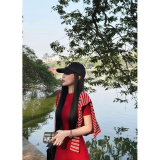 váy sơ mi suông kẻ basic