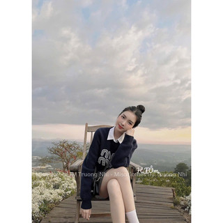 Áo Len Dài Tay Miuiu Đính Đá Siu Hot [Sẵn Ship]