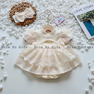 [3-12kg] Body Váy Ren Công Chúa Cổ Tàu NHÍM XÙ KIDS Cho Bé Gái Sơ Sinh, Đầy Tháng, Thôi Nôi - B065