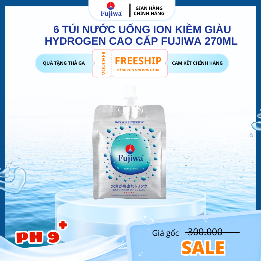 Fujiwa - Túi Nước Uống Ion Kiềm Giàu Hydrogen Cao Cấp Fujiwa Dạng Túi Bạc 270ml Giúp Detox Nhanh Chố