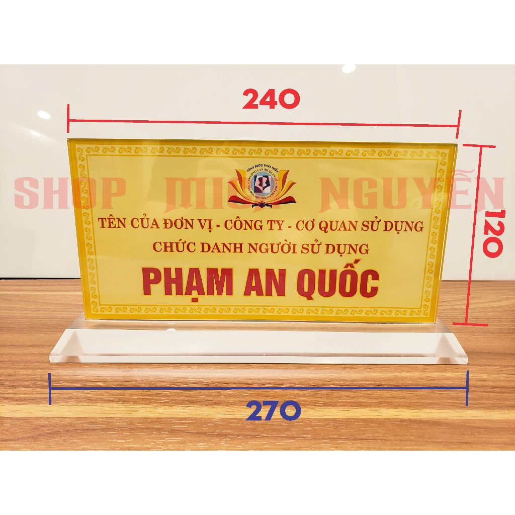 BẢNG TÊN MICA ĐỂ BÀN - BẢNG TÊN ĐỂ BÀN - BIỂN CHỨC DANH - BIỂN CHỨC DANH MICA 12x24 - Mica Nguyễn