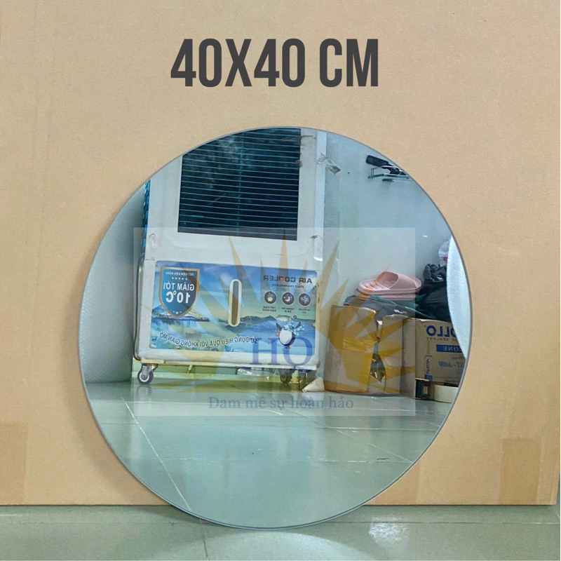 Gương TRÒN treo tường KT 40x40cm kèm pas hoặc keo dán