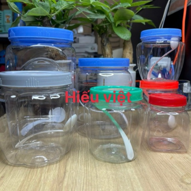 [combo 2.3 lọ]Lọ nhựa việt nhật trong suốt 2kg,1,6kg,1kg,500ml hũ nhựa đựng đồ nhà bếp