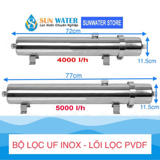  Bộ Lọc Nước Đầu Nguồn Siêu Lọc UF Inox 5000 Lít Lõi Lọc Sợi PVDF 