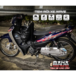 Tem dán xe wave - Tem rời wave R xanh tím than độc lạ - Tem decal loại 1 - Tem wave 110 - Shop Mana Decal