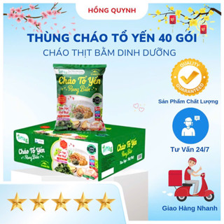  Thùng 40 Gói cháo tổ yến vị rong biển vị thịt bằm  vị bào ngư thịt bằm  thịt bằm đậu xanh  55g + 40 gói 