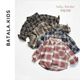  Áo sơ mi cho bé trai bé gái Batala Kids  SMK02  áo sơ mi KẺ MỚI 4 MÀU phom Hàn Quốc cho bé thu đông 2024 