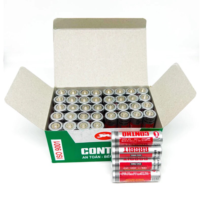 Vỉ 4 pin tiểu con thỏ, pin đũa AA, pin con thỏ, pin tiểu con thỏ