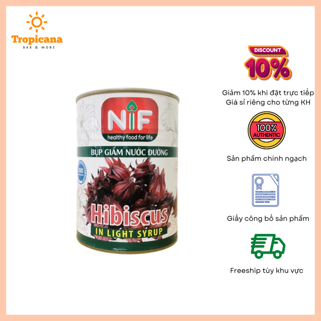 Hoa Hibiscus (Atiso đỏ) NIF - Lon 560gr