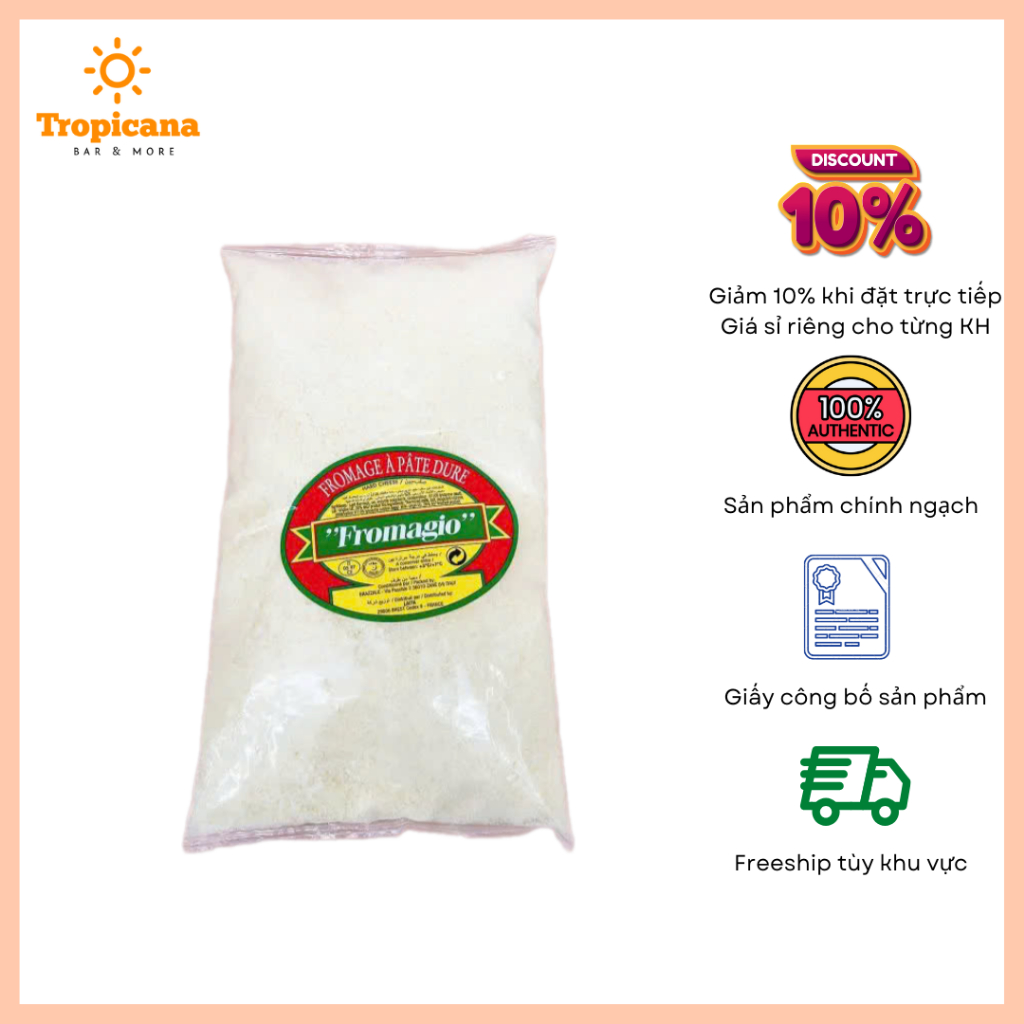Phô mai bột Parmesan Cheese Fromagio (Ý) - Túi 100gr