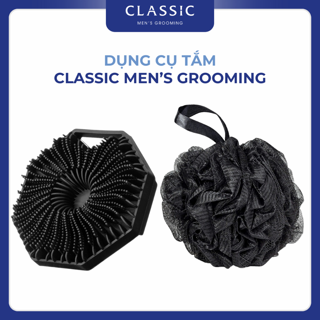 Bông Tắm Nam Than Tre Classic Black Shower Sponge