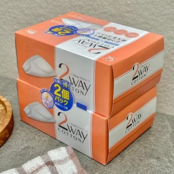 Bông tẩy trang COTTON LABO 2Way cao cấp Nhật Bản hộp 80miếng 2Way