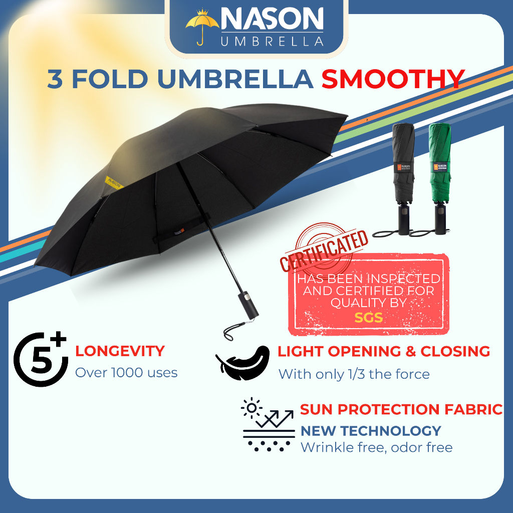 Nason Smoothy high-end automatic umbrella. Super light opening and closing over 1000 times, sun prot