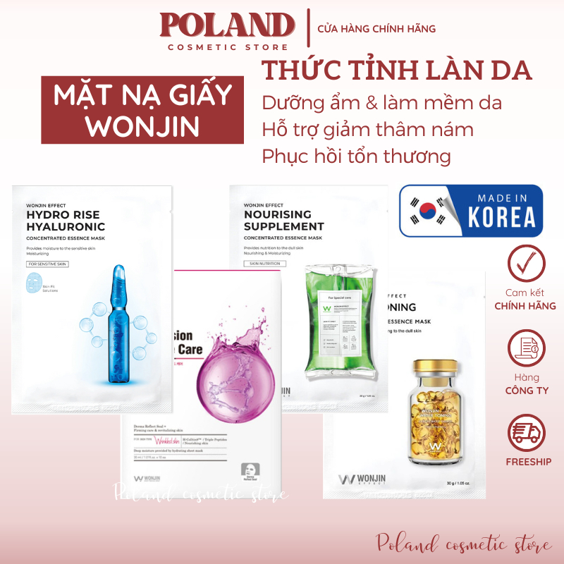 Mặt nạ Wonjin Effect dưỡng ẩm chuyên sâu, căng bóng, phục hồi cho da mềm mịn trắng sáng 1 miếng 30ML