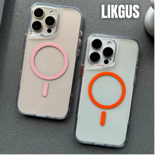 Ốp Lưng Cứng Trong Suốt LIKGUS Candy Clear Case Chống Ố Vàng Hỗ Trợ Sạc Không Dây iPhone 16 Pro Max /15  / 13 / 14 / 12
