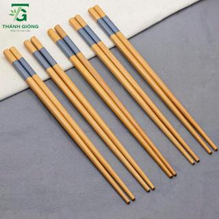 [ Bản mới 2025 ] Đũa Tre Viền Xanh Cao Cấp Chống Mốc - Đũa Tre Thánh Gióng Hộp 10 đôi