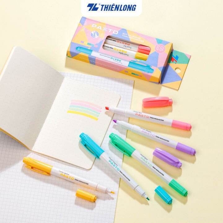 Hộp bút dạ quang 5 màu Pastel Thiên Long Pazto HL-016