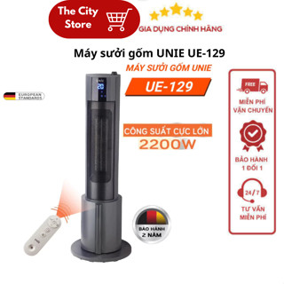 Máy sưởi gốm UNIE UE-129 làm ấm không khí công suất 2200W,3 chế độ sưởi cùng chế độ quạt gió,sử dụng 4 mùa, Bảo hành 12T