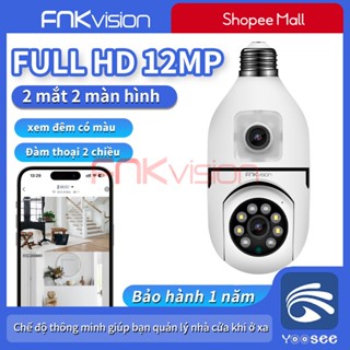 【Fnkvision】Camera Yoosee 2 mắt kết nối bằng đui đèn E27 U20T 12 MP ,xem đồng thời 2 giao diện - bảo hành 1 năm
