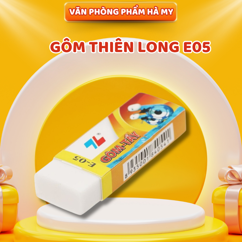 Combo 5 Cục Gôm tẩy lớn trắng Thiên Long E-05
