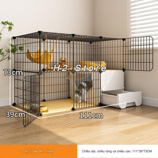 Chuồng mèo 2 tầng, 3 tầng kèm khay cát ngăn mùi – Lựa chọn tốt nhất cho thú cưng - CM19 - H2 Store