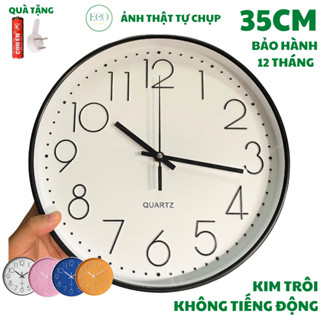  SIZE 35CM - Đồng Hồ Treo Tường Kim Trôi Trang Trí Số Nổi 3D mẫu A1 - Đồng Hồ Treo Tường Eco Store VN 