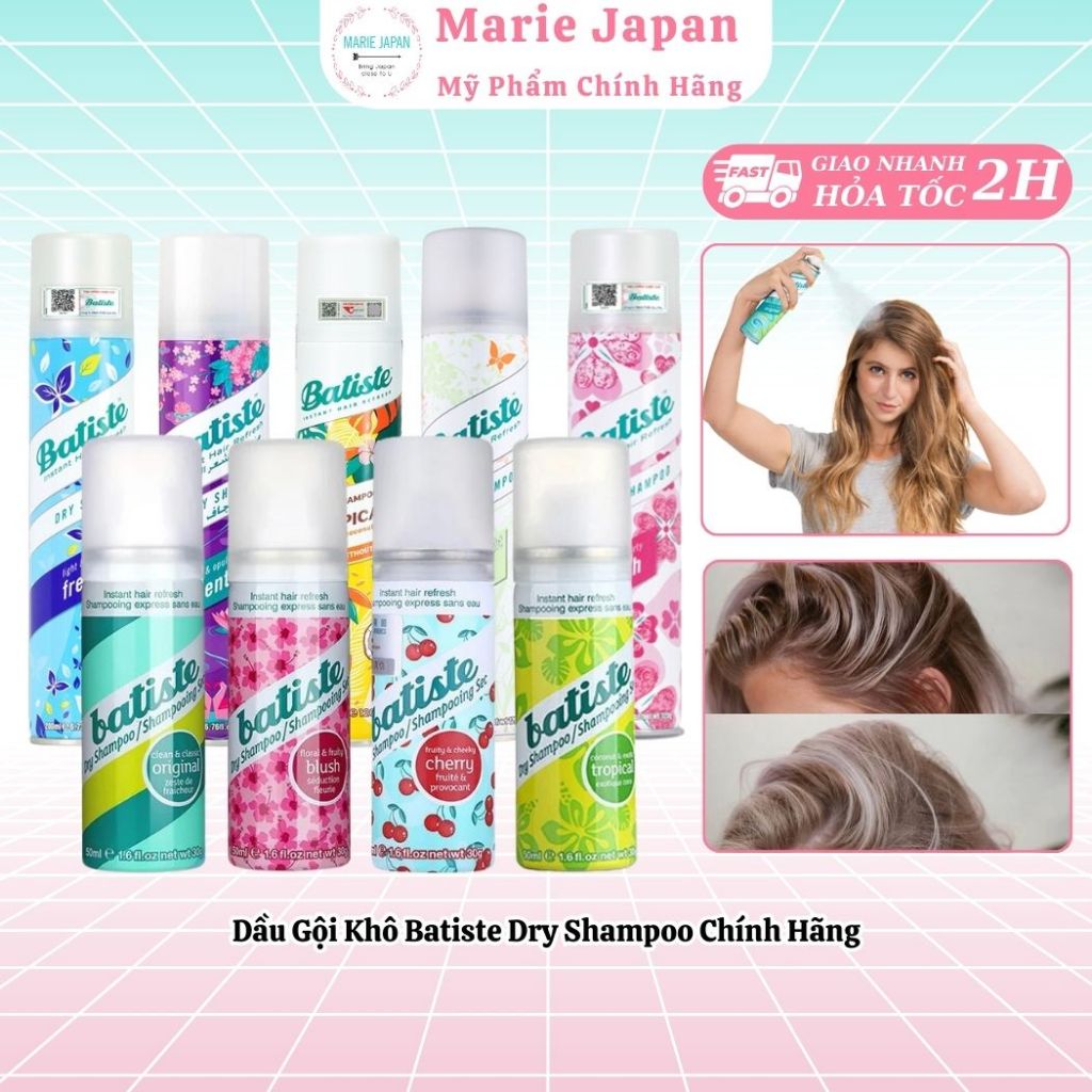 Dầu gội khô Batiste Dry Shampoo Chính Hãng