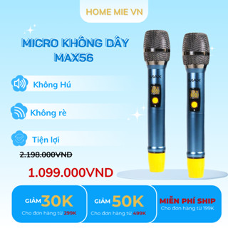 Micro không dây đa năng SEKA - MAX 56 thế hệ mới, hát nhạy, chống hú rít, Tích hợp cổng sạc, Tiện Lợi, BH 12 tháng