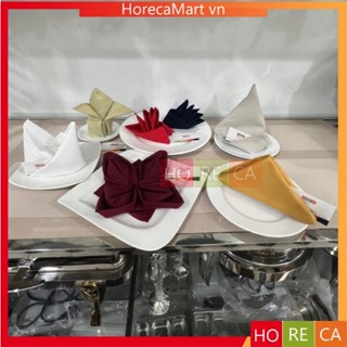 Khăn ăn vải cao cấp nhà hàng – Kaki mềm / Gấm sang trọng – 46x46cm, 50x50cm – dễ giặt, tái sử dụng