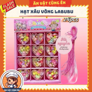   GIÁ SỈ  Khay 24 hộp  xâu vòng trái Tim labubu kèm dây xâu hộp hạt xâu vòng cho bé siêu xinh 