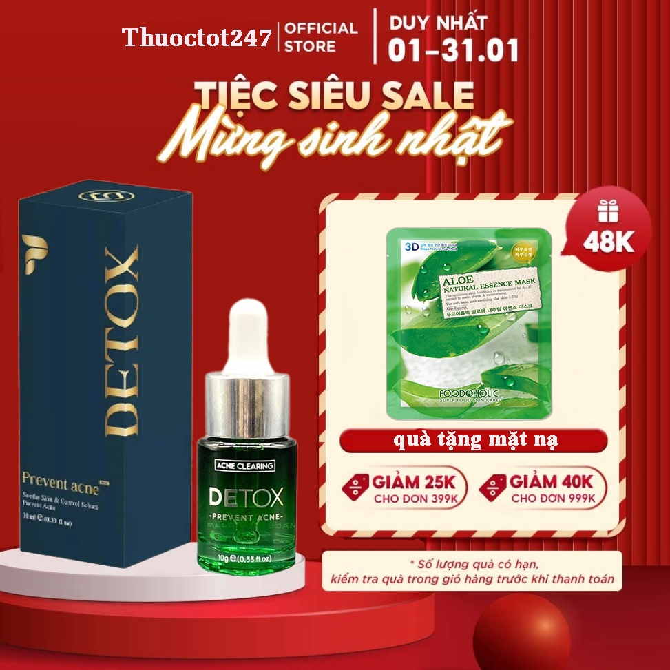 Serum Mụn LURCINN Prevent Acne Detox Chăm Sóc Da Mụn Mờ Thâm 10ml