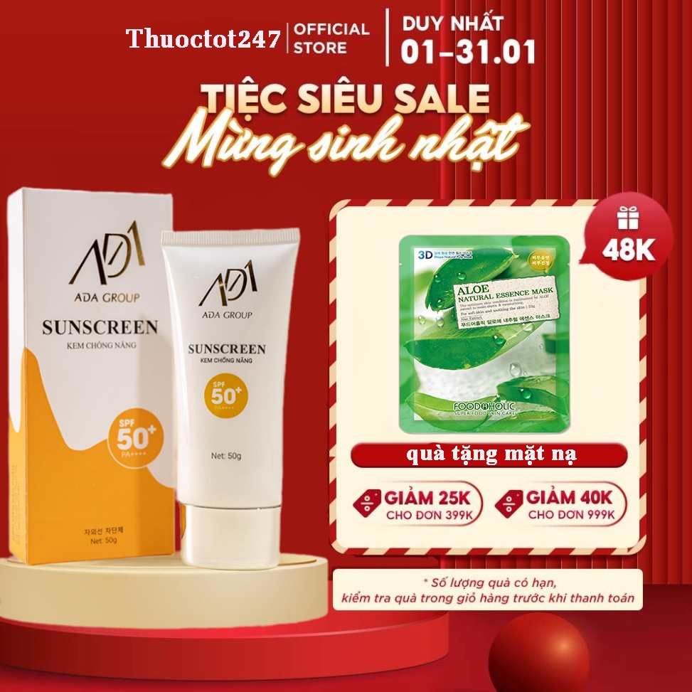 Kem Chống Nắng ADA GROUP Giúp Bảo Vệ Da Khỏi Các Tác Hại Tia UV (50g)