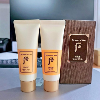 (Date 2027) CẶP  Sữa rửa mặt Tẩy trang whoo vàng x40ml dạng kem