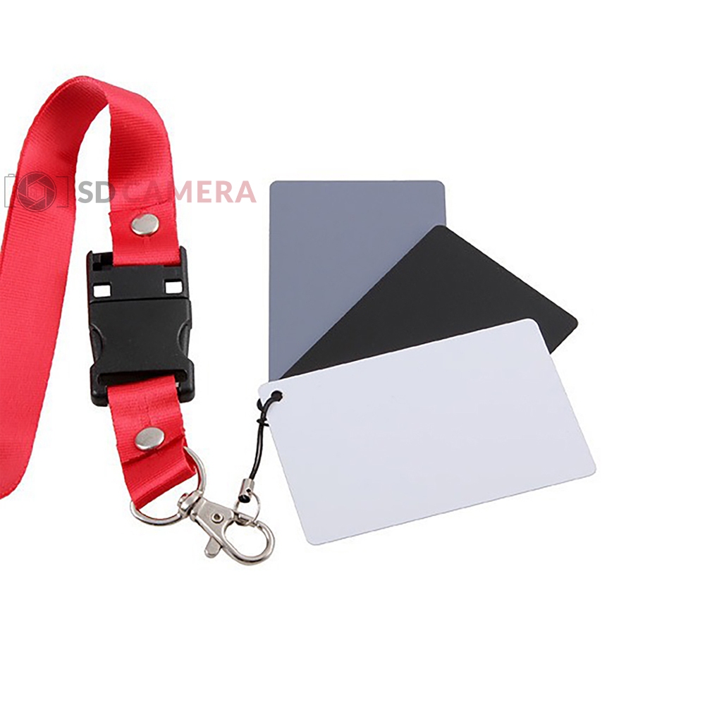 Bộ 3 Thẻ cân bằng trắng - Grey Card Kèm dây đeo độ chính xác cao