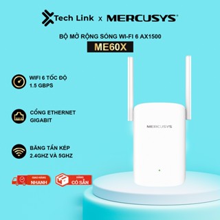Bộ mở rộng sóng Wi-Fi 6 Mercusys ME60X AX1500 | Tăng Cường Và Mở Rộng Sóng Wi-Fi, Nhanh, Hiệu Suất Cao