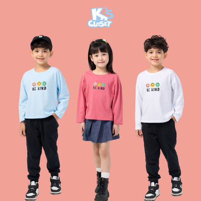 Áo Phông Dài Tay Thu Đông K'S CLOSET Dành Cho Bé Trai và Bé Gái Từ 10-54kg (2-14 Tuổi) E004FOF
