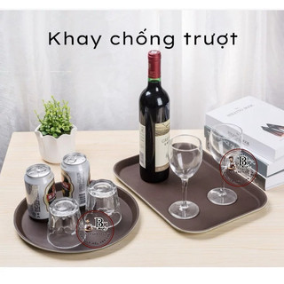 Khay bê phục vụ chống trượt  35cm, khay bê đồ, khay phục vụ đồ tròn tiện lợi
