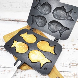 Khuôn Nướng Bánh Cá Taiyaki 4 Con, Chảo Nướng Bánh Đường Phố Giá Rẻ